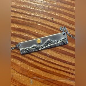 Silver Mountain Bar Necklace